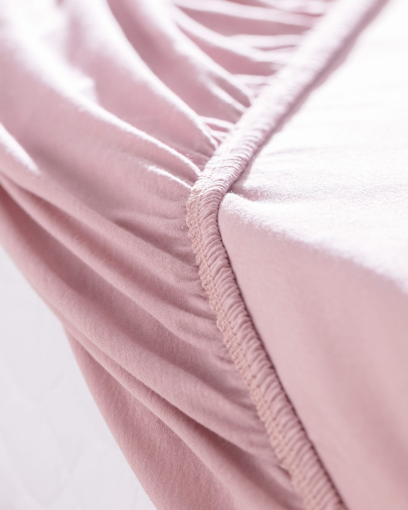 Valeria 100% Cotton Double Fitted Jersey Sheet - Dusty Rose