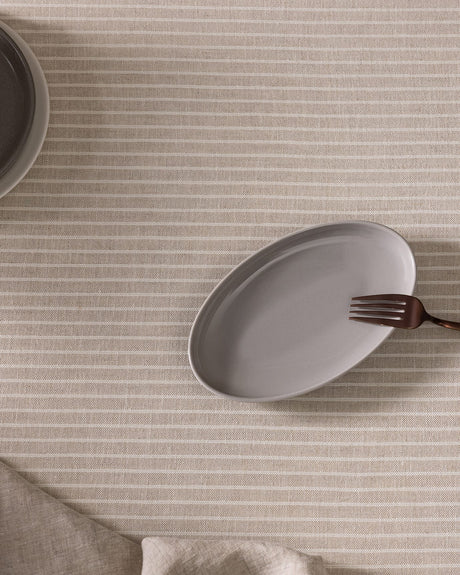 New Bone China Oval Plate - Modern Minimalist