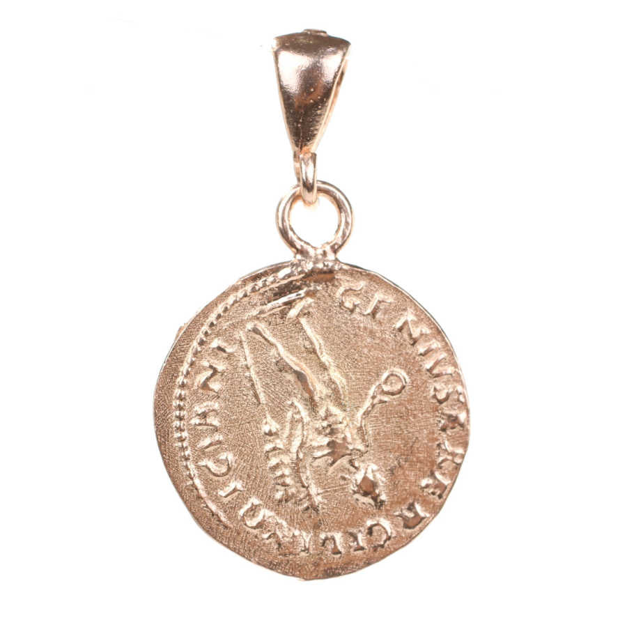 925 Sterling Silver Ancient Roman Figure Medallion Pendant