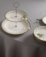 New Bone Porcelain 7-Piece Dessert Set - Elegant Tiered Serving Stand