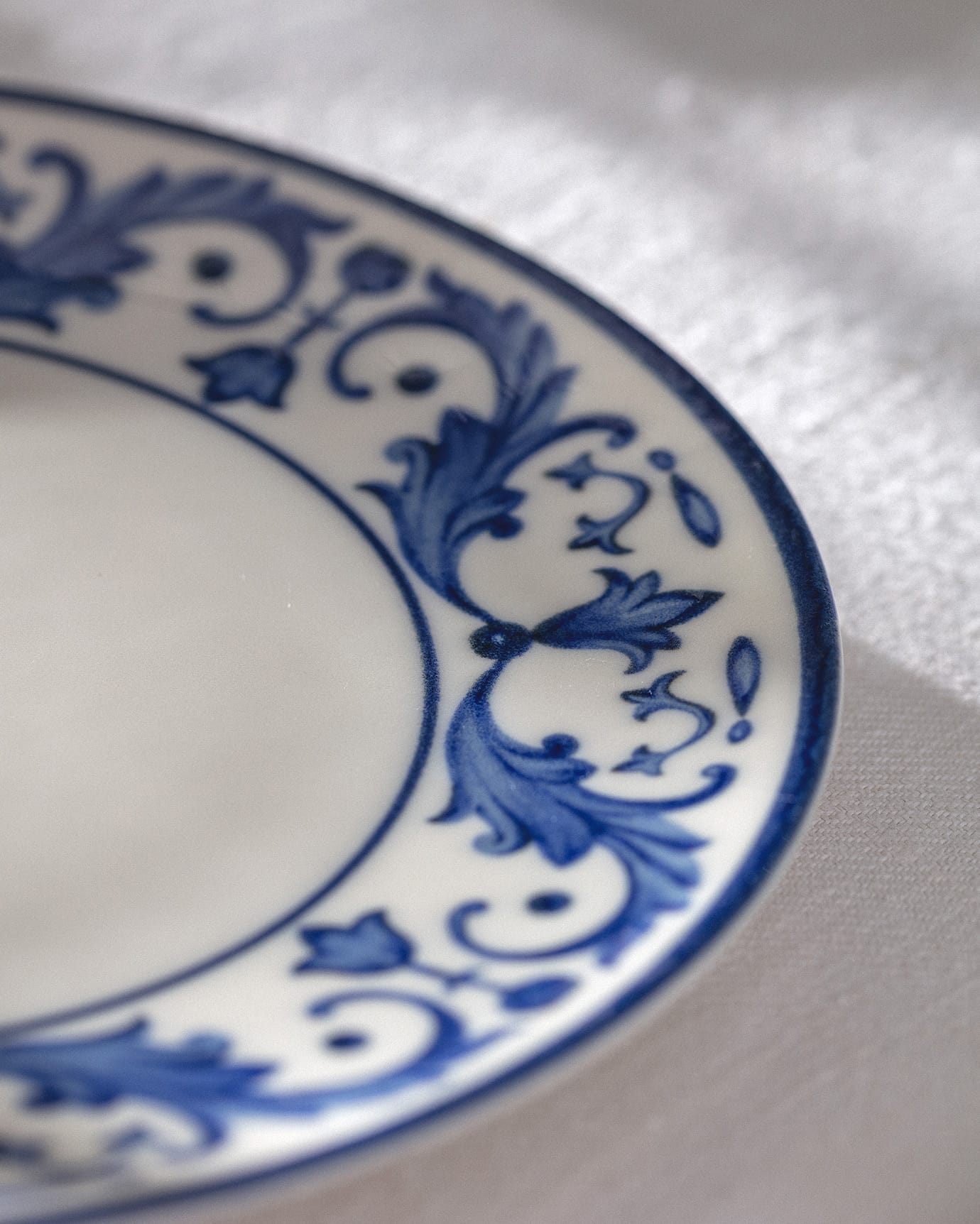 New Bone Porcelain Pasta Plate - Reve Bleu Nuit Design