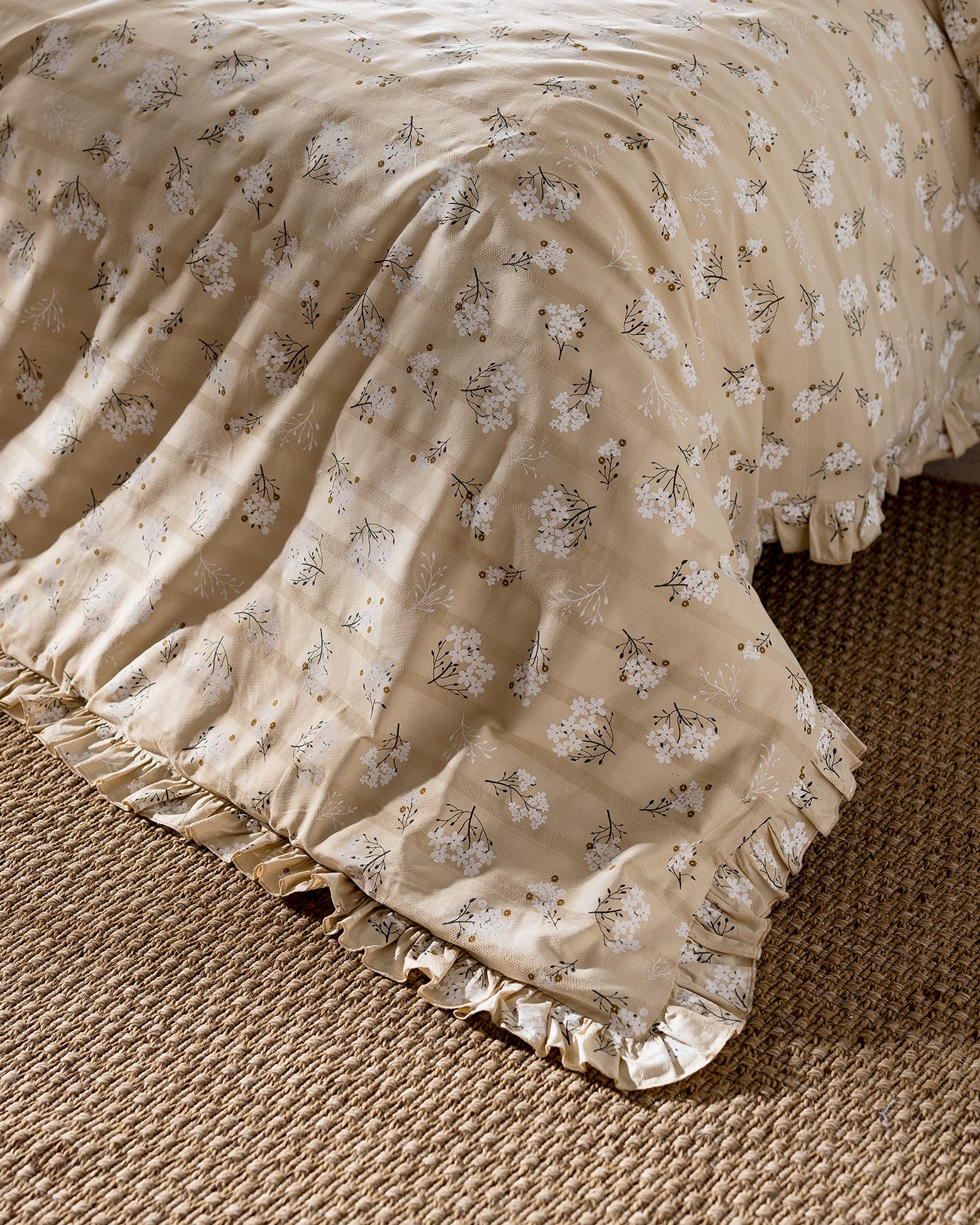 Jules Ruffled 100% Cotton Double Duvet Cover Set