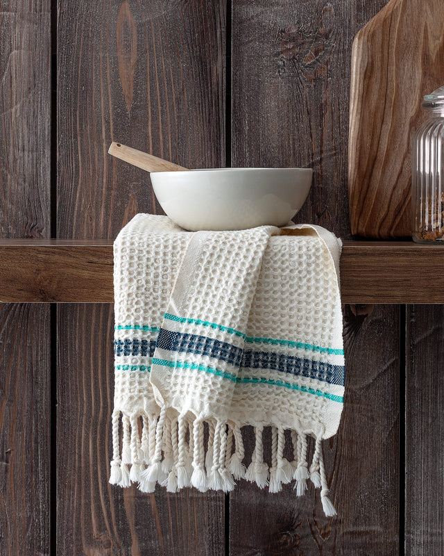 Premium Cotton Kitchen Towel - Stylish Dual-Tone Design for Everyday Use