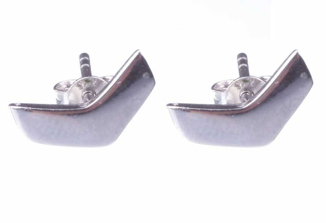 Sterling Silver Tiny Chevron Stud Earrings - Minimalist