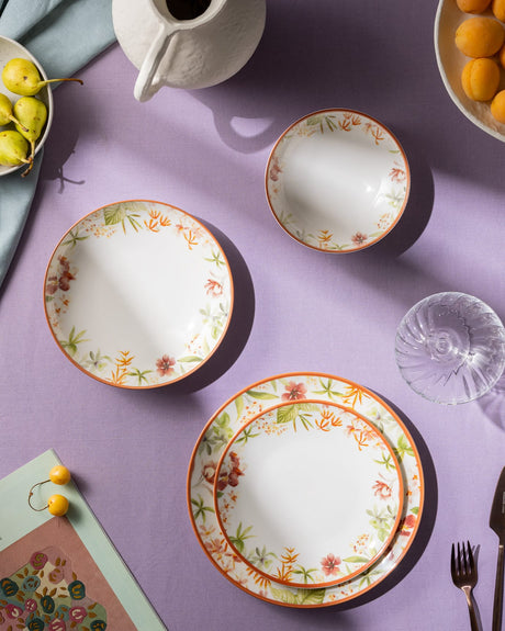 New Bone Porcelain 6-Person 24-Piece Dinner Set - Modern Elegance