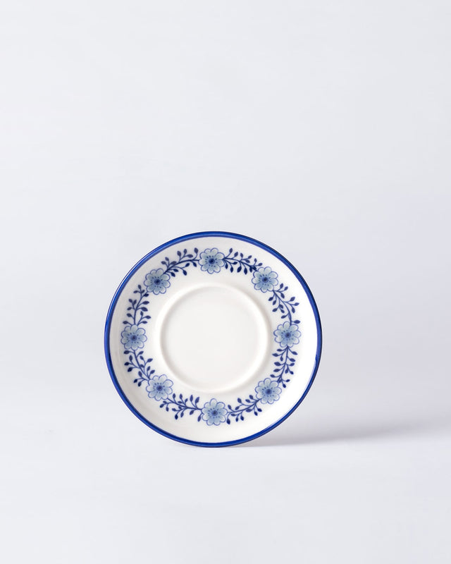 Turkish Porcelain 6-Piece Tea Plate Set - Grand Floral Pattern