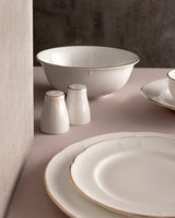 Fine Bone Porcelain 6-Person Dinner Set - Elegant White & Gold