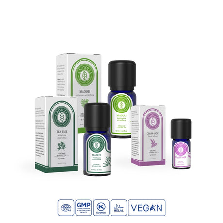 Niaouli, Tea Tree, Clary Sage Essential Oil Set - 3-Pack for Women's Wellness