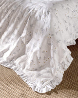 100% Cotton Double Duvet Cover Set - Elegant Ruffled Design