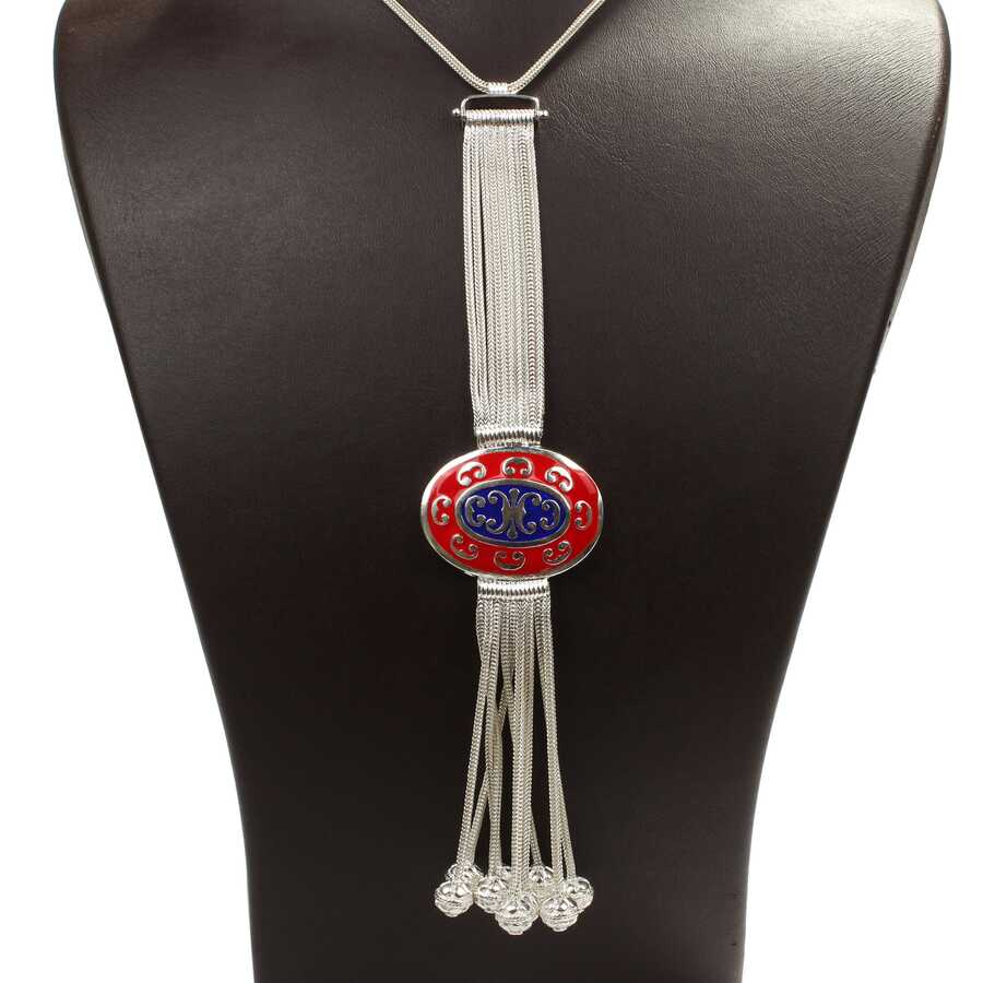 Premium 925 Sterling Silver Enamel Foxtail Necklace