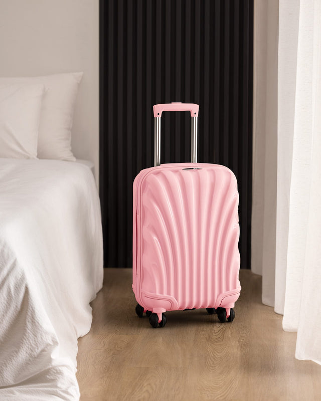 Blush Pink Cabin Size Carry-On Suitcase - Lightweight Travel Luggage