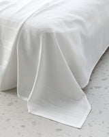 Cotton Lyocell Single Flat Quilt Set - Pure White Comfort