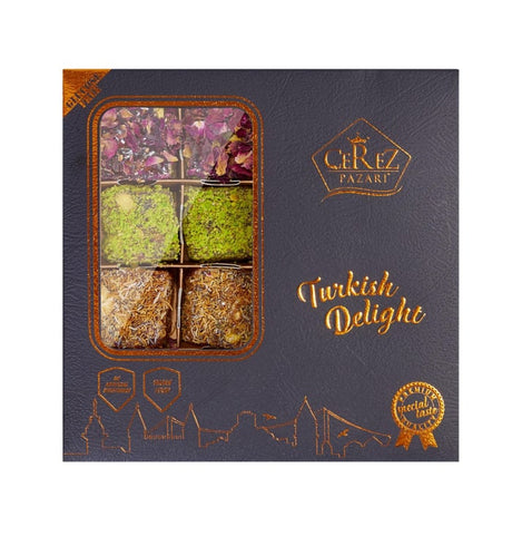 Gourmet Assorted Pistachio Vegan Glucose-Free Turkish Delight Gift Box