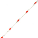 Professional 925 Sterling Silver Coral Infinity Anklet