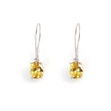 Professional Grade Sterling Silver Oval Yellow Citrine Earrings