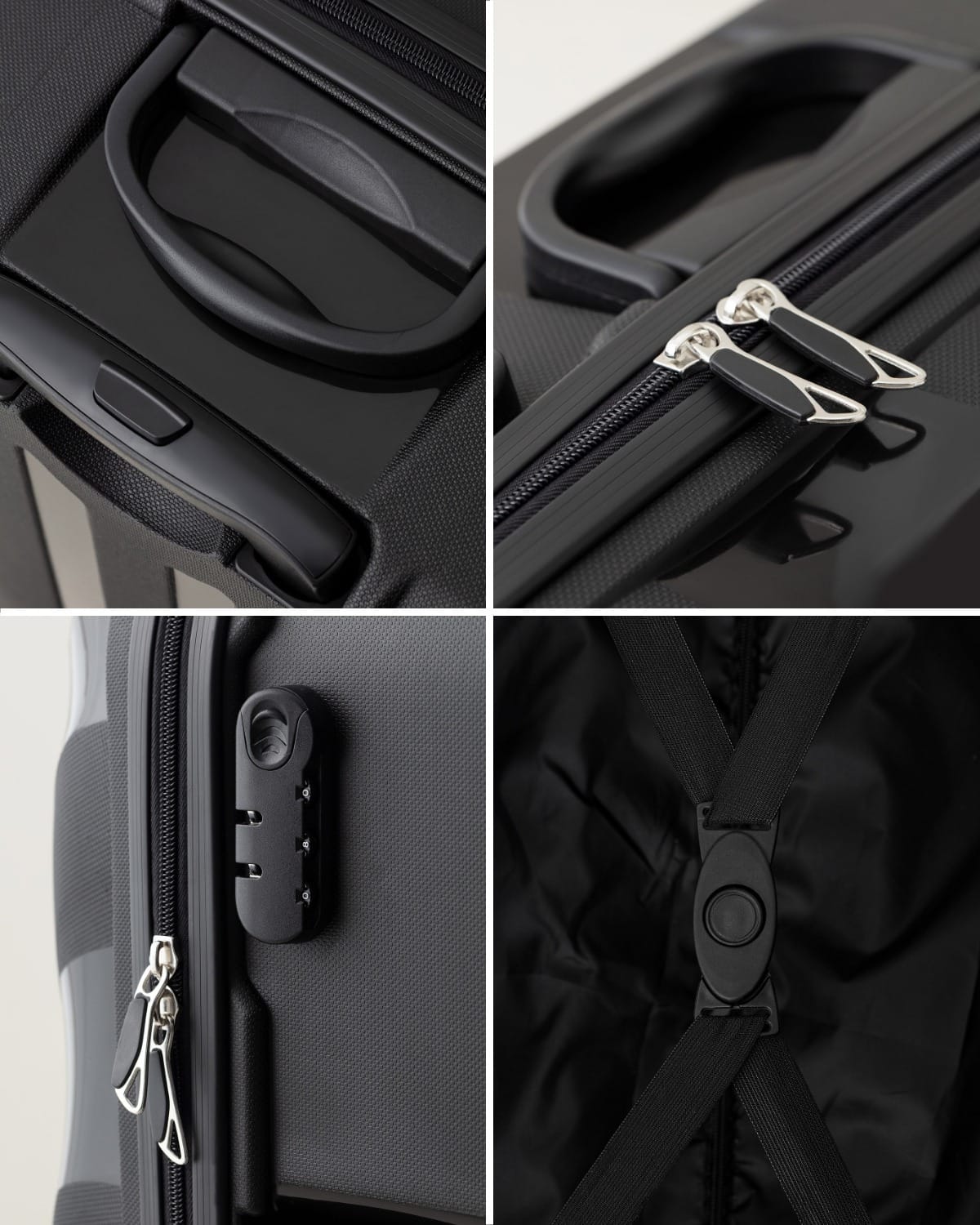 Large Black Hardside Rolling Travel Suitcase