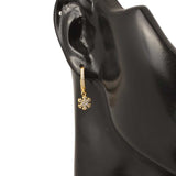 925 Sterling Silver Snowflake Hoop Earrings with Zirconia Stones