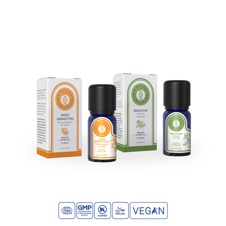 Sweet Orange & Basil Essential Oil Aromatherapy Ritual Set