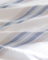 Queen Size Cotton Pique Bedding Set - Ecocell Print, Navy Grey