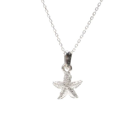 Sterling Silver Tiny Starfish Pendant Necklace - Delicate Ocean Charm