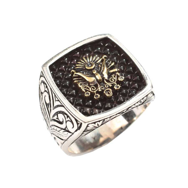 Sterling Silver Men's Ring - Ottoman Coat of Arms Engraving