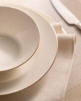 New Bone 24-Piece Dinnerware Set for 6 - Elegant Gold-Rimmed