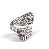 925 Sterling Silver Adjustable Ring - Detailed Cast Design