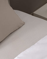 100% Cotton Sateen Double Duvet Cover Set - Printed & Piped Design
