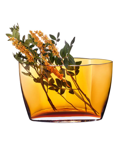 Handmade Glass Vase - Artisanal Gold Finish Design