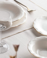 New Bone Porcelain 6-Person Dinnerware Set - Elegant Gold Trim