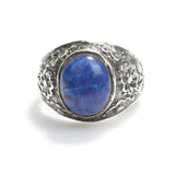 Premium Sterling Silver Oval Lapis Lazuli Men's Ring