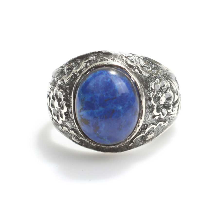 Premium Sterling Silver Oval Lapis Lazuli Men's Ring