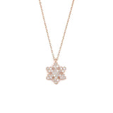 Sterling Silver Dazzling Snowflake Pendant Necklace with Zirconia