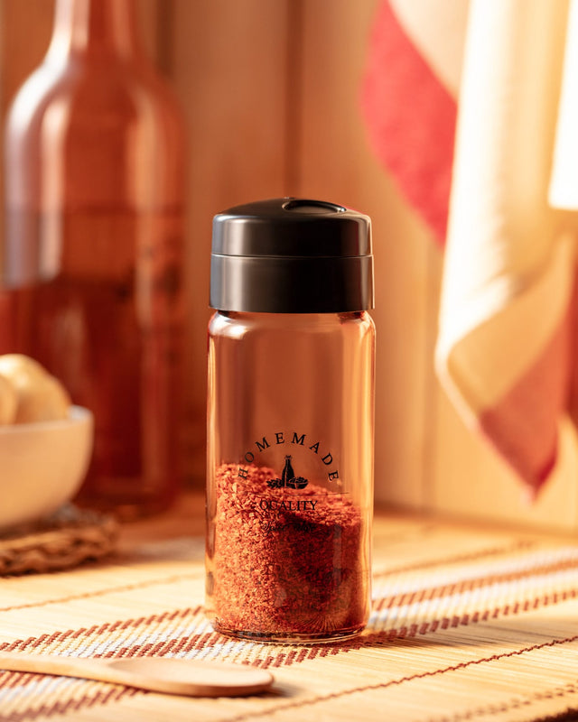 240ml Round Glass Spice Jar with Lid - Clear Kitchen Food Storage Container