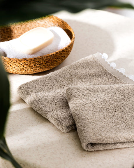 Melly Crochet Trim 100% Cotton Hand Towel Set of 2