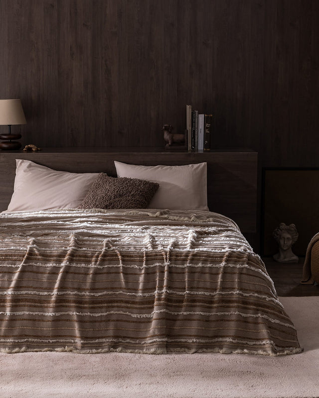 Montjalin Double Bedspread Set - Quilted Bed Cover with Pillow Shams