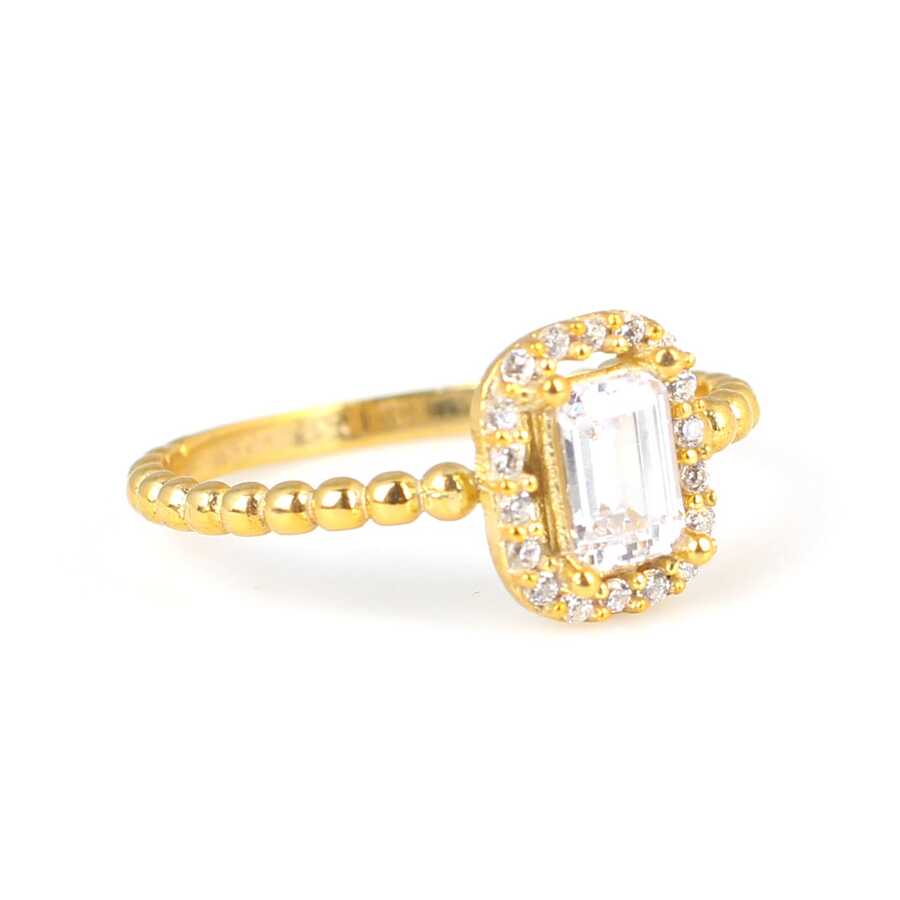 Bague baguette en argent sterling de qualité supérieure