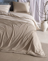 100% Cotton Jersey Duvet Cover Set - Soft, Fitted Comfort