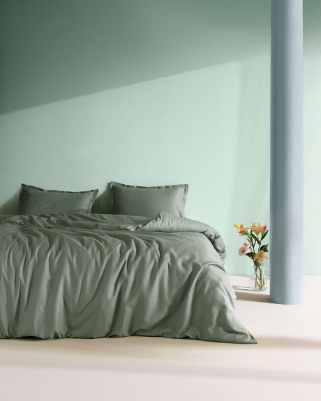 100% Cotton King Size Duvet Cover Set - Soft & Plain