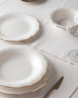 New Bone Porcelain 6-Person Dinnerware Set - Elegant Gold Trim