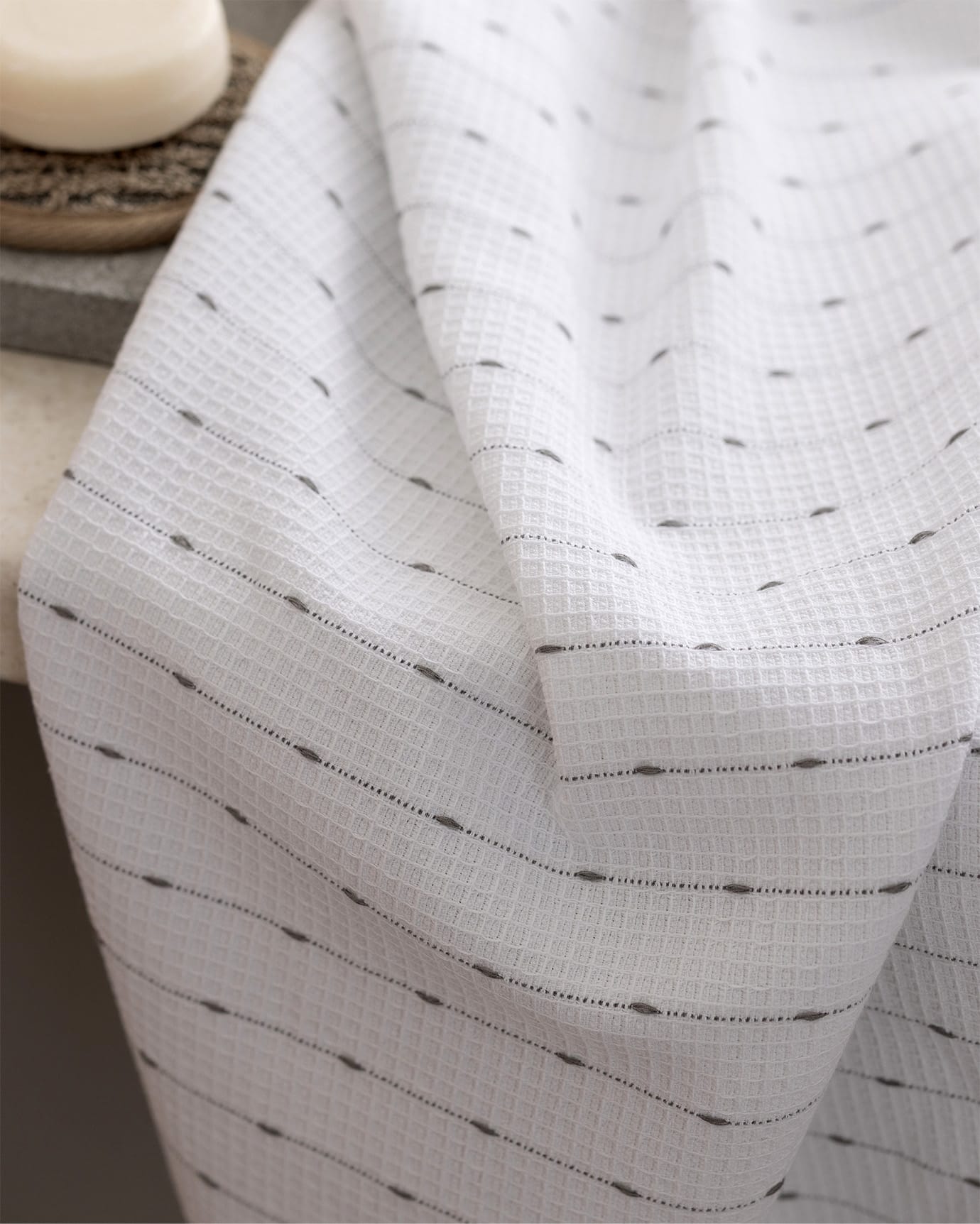 Soft Cotton Face Towel - White and Gray