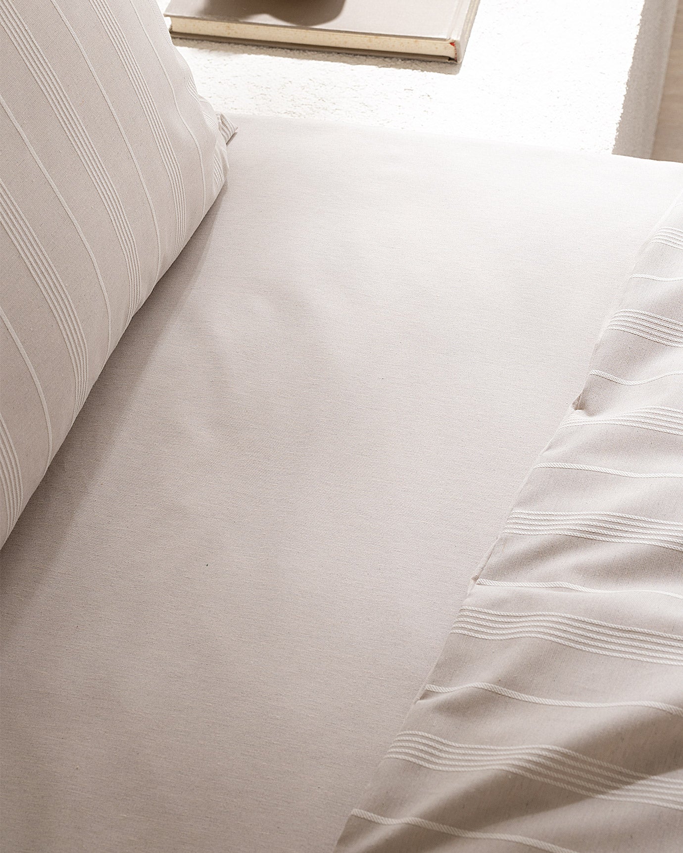 Cotton Blend Single Duvet Cover Set - Subtle Dobby Weave