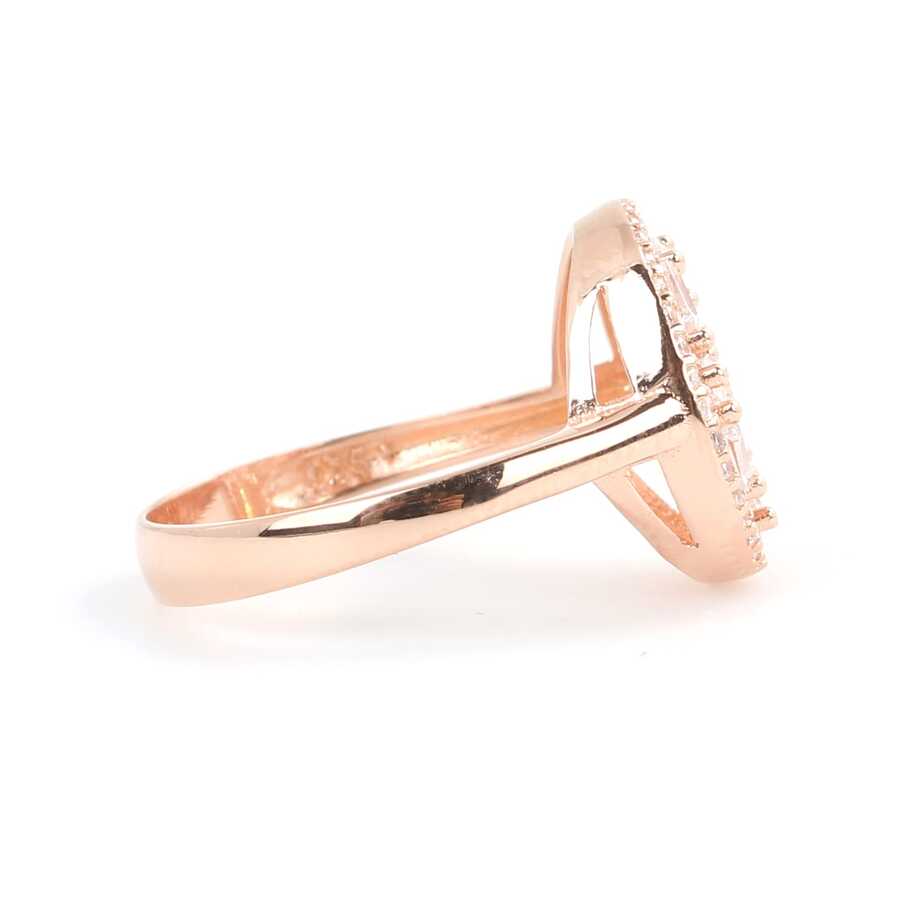 925 Sterling Silver Baguette Zircon Ring - Contemporary Round Design