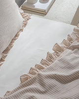 Cotton Blend Double Duvet Cover Set - Ruffled Yarn-Dyed Design
