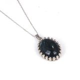 Premium 925 Sterling Silver Oval Jade Necklace