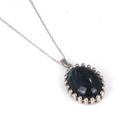 Premium 925 Sterling Silver Oval Jade Necklace
