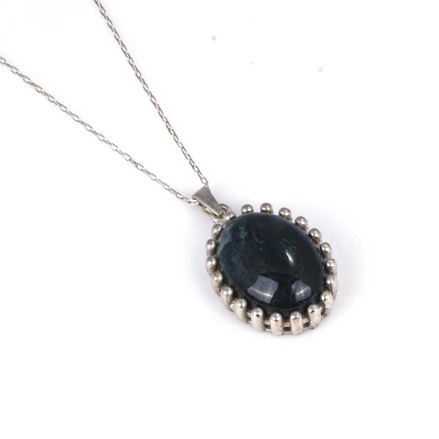 Premium 925 Sterling Silver Oval Jade Necklace