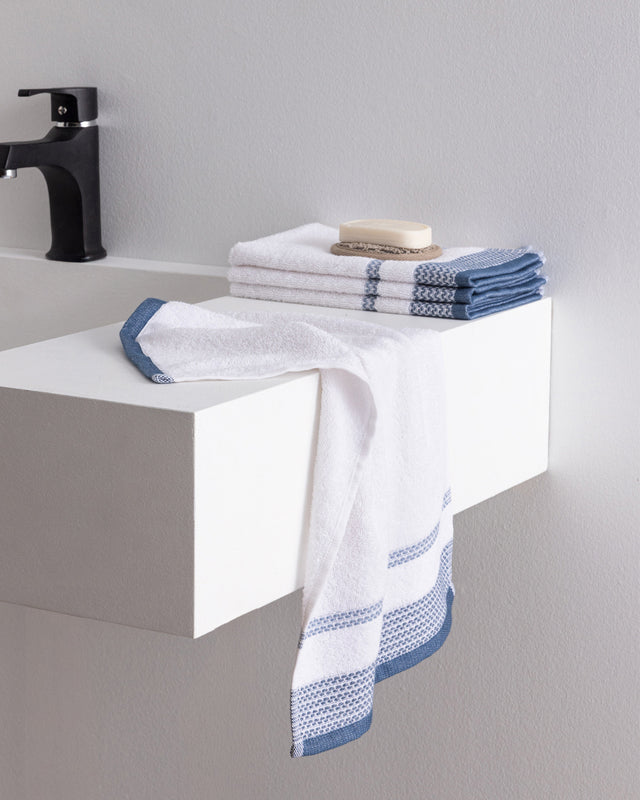 Soft & Absorbent Cotton Blend Hand Towel Set - Luth Design (4-Piece)