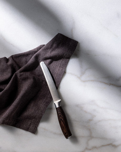 Versatile Multi-Purpose Kitchen Knife with Brown Handle