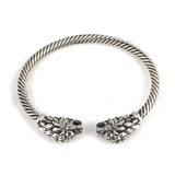 925 Sterling Silver Lion Head Twisted Men's Bracelet
